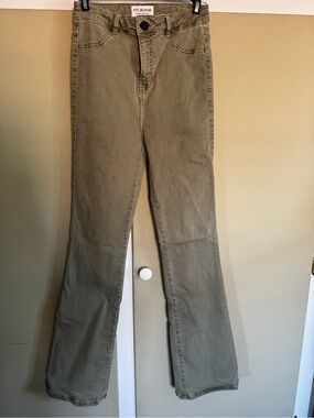 FITJEANS Olive-Tone High-Rise Flare Jeans